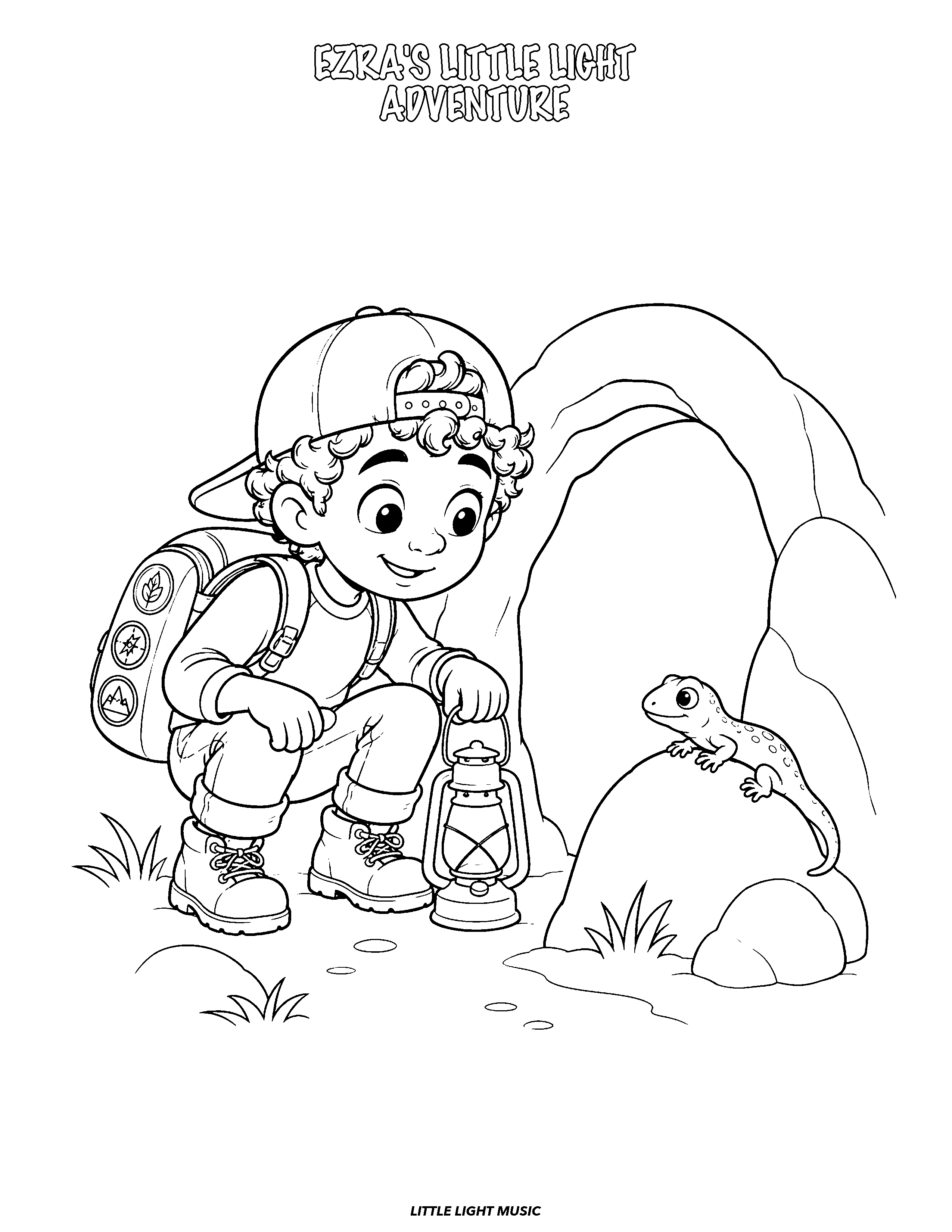 Ezra’s Little Light Adventure colouring page
